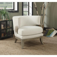 Coaster Furniture 902559 Barrel Back Accent Chair White and Weathered Grey